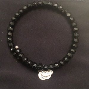 Alex and Ani shiny black bead bracelet